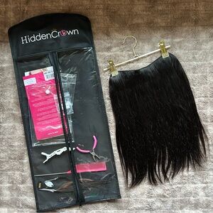 NWT! New! Hidden Crown Halo Hair Extensions 14” Daydream Deepest Brown #1B